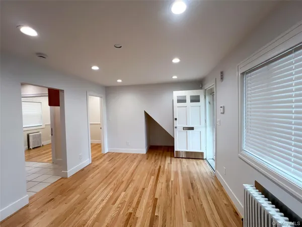 a view of livingroom with wooden floor