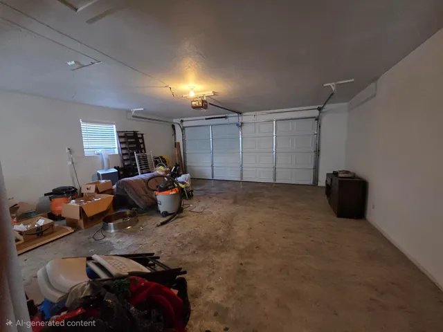 a kitchen with a refrigerator and a stove