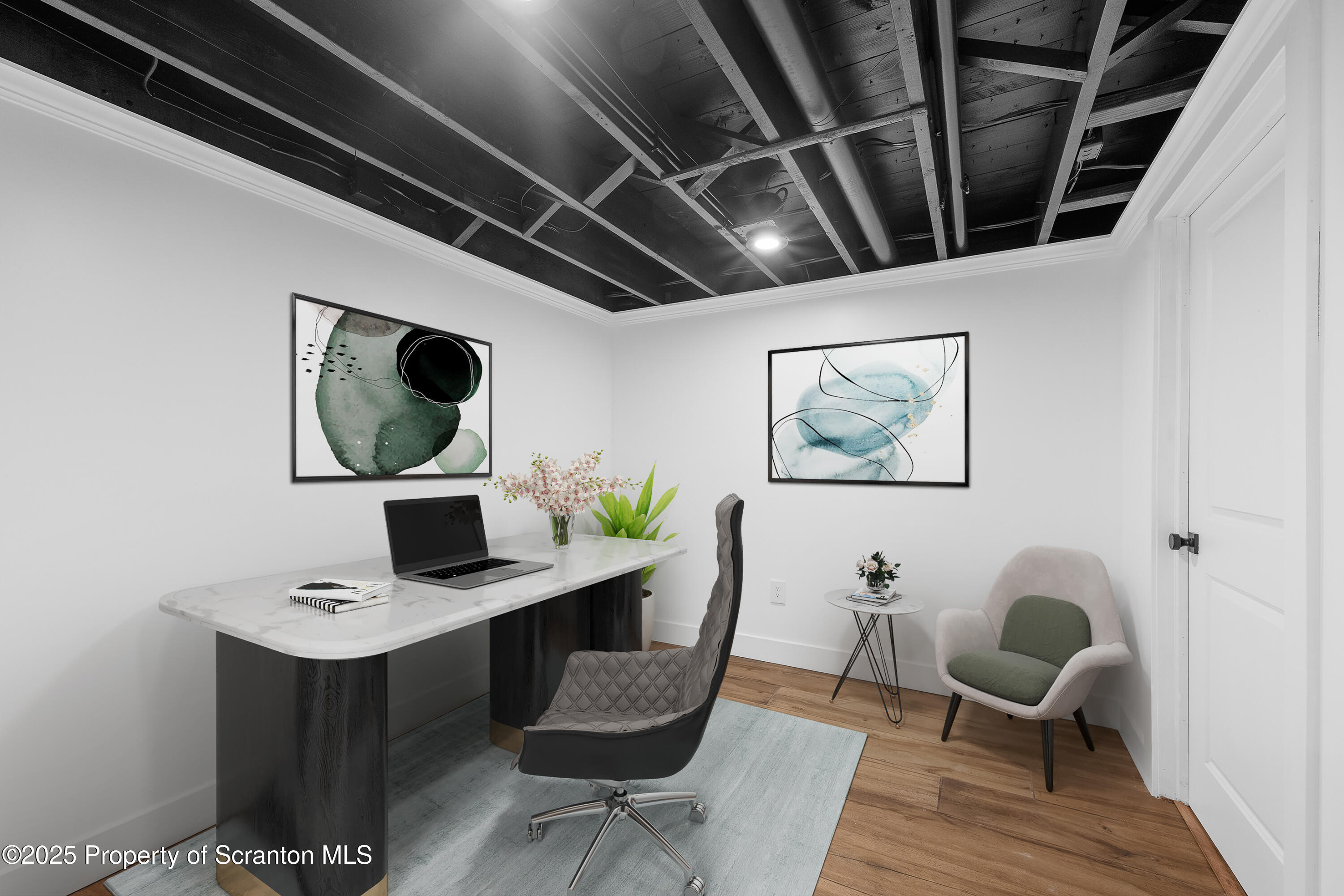 630 Layton Road Clarks Summit, PA 18411 - Photo 53 of 58 a workspace with furniture and view of kitchen