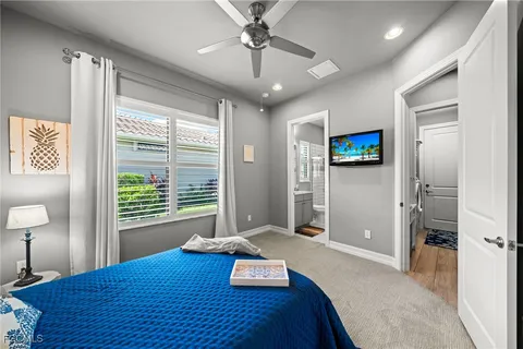 a workspace with furniture and window