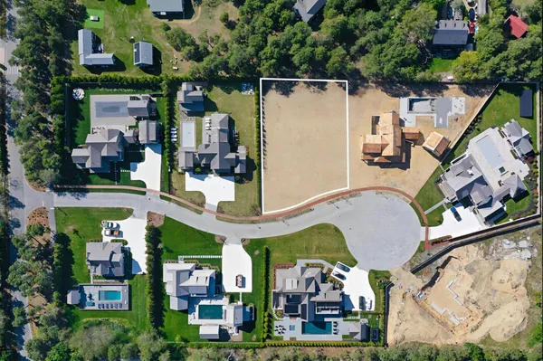 an aerial view of multiple house