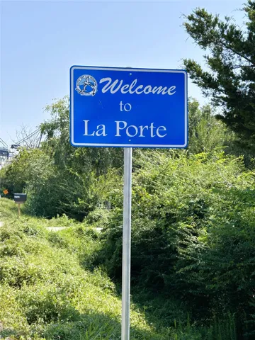 a view of a red sign board