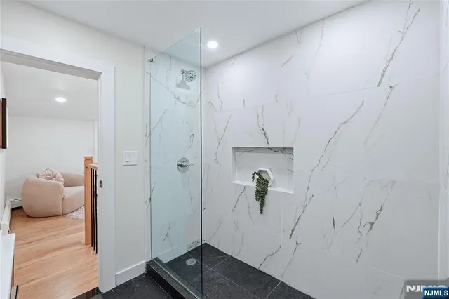 a bathroom with a shower