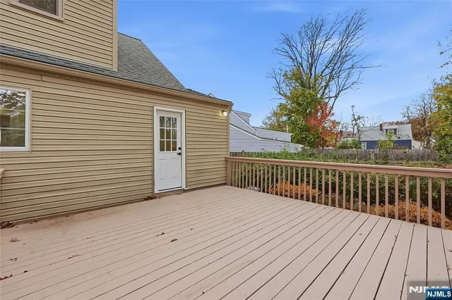 a view of a wooden deck