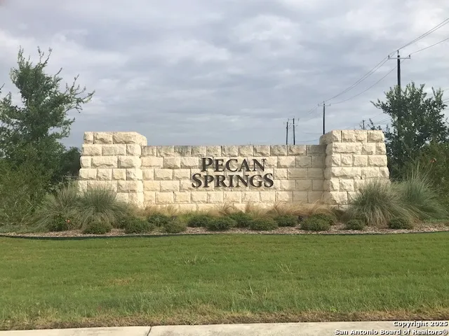 a view of outdoor space with garden and trees