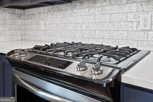 a close up of a stove