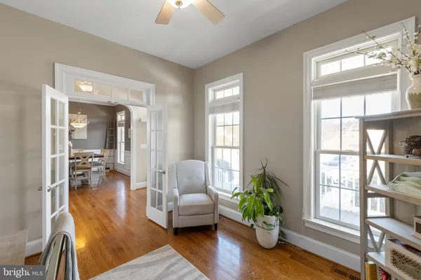 a living room with furniture