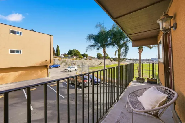 a view of a balcony
