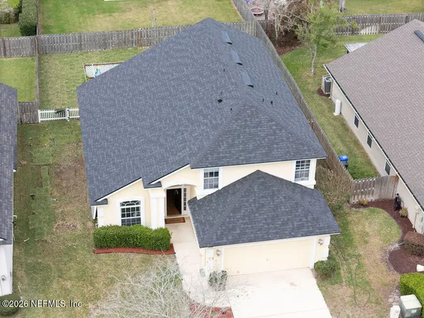 a aerial view of a house