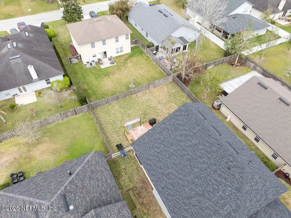an aerial view of a house