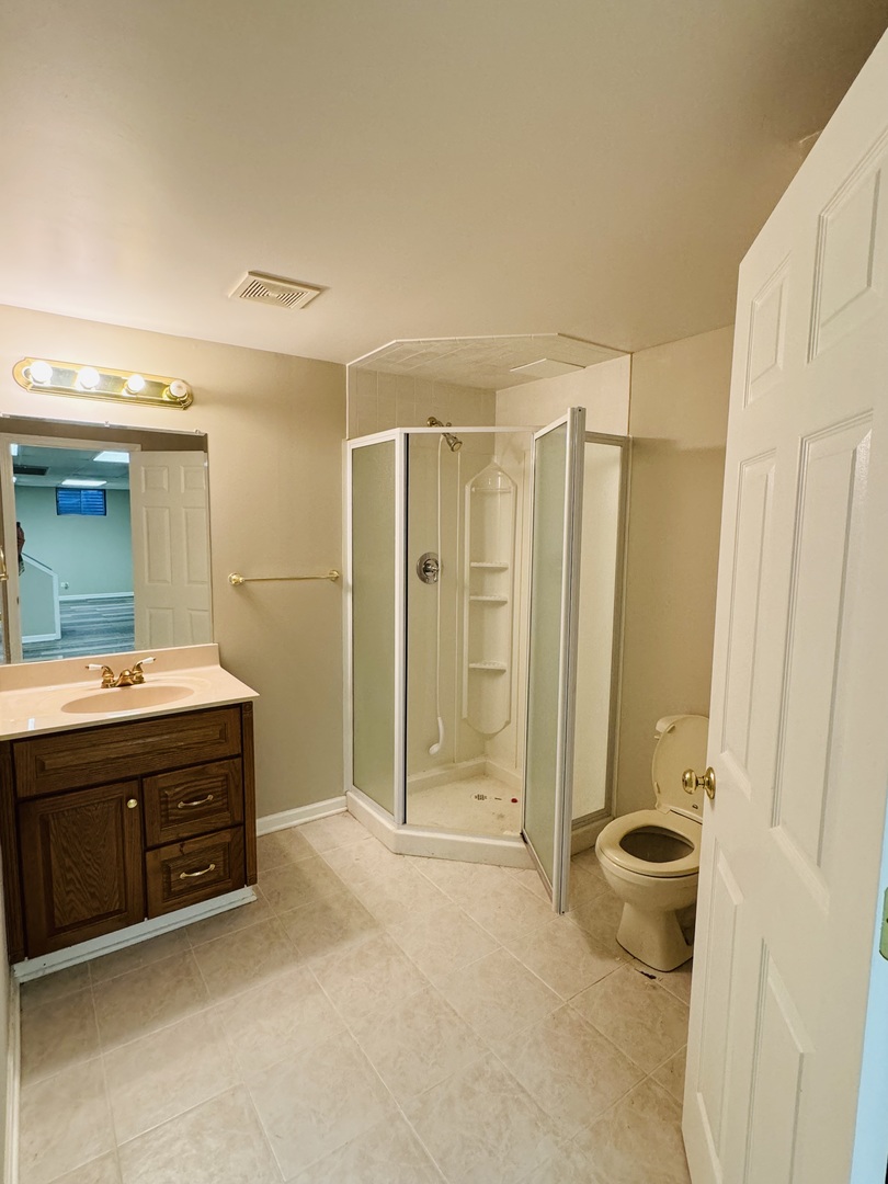 1398 East Gartner Road Naperville, IL 60540 - Photo 28 of 31 a spacious bathroom with a shower sink and mirror