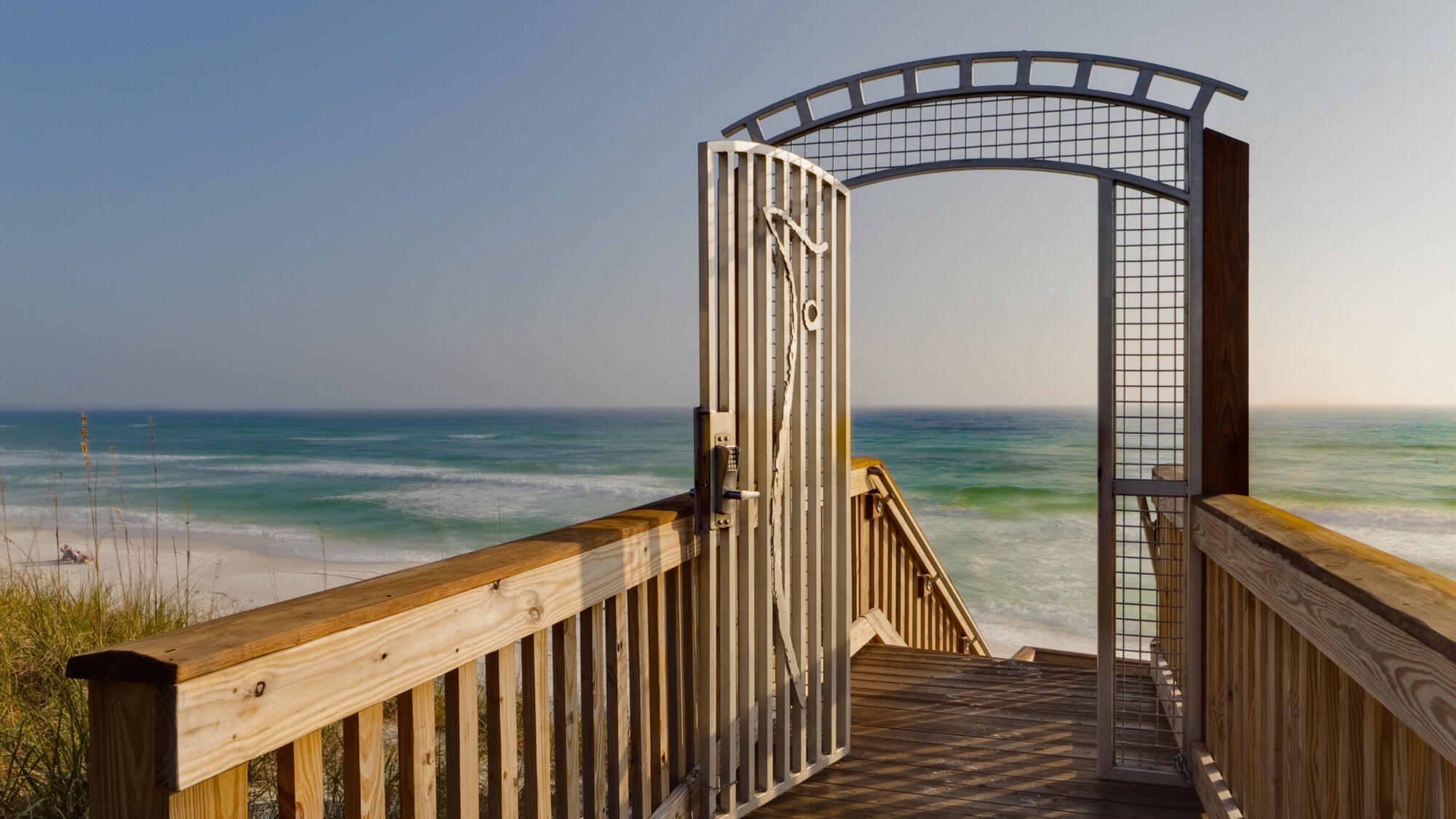 a view of balcony with ocean view