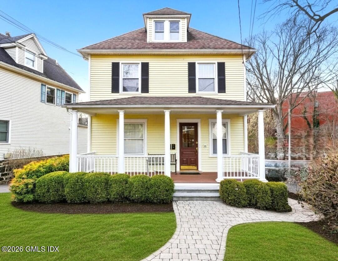 a front view of a house