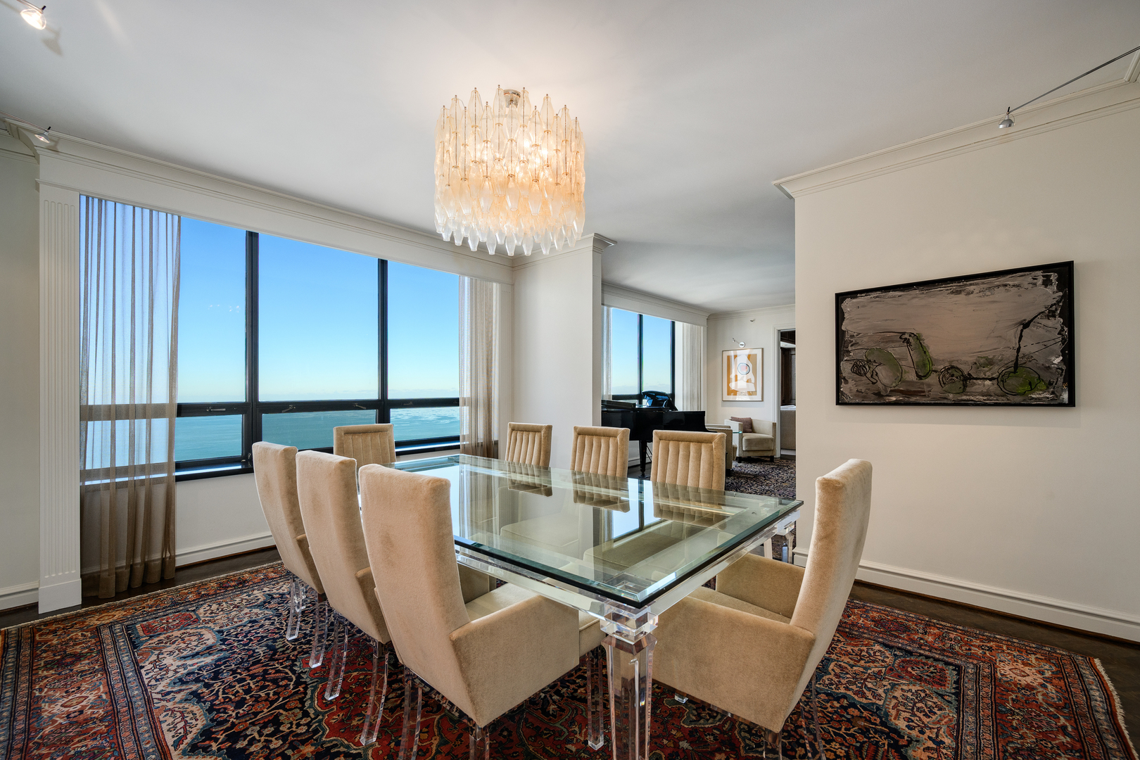 180 East Pearson Street, Unit 6802 Chicago, IL 60611 - Photo 7 of 33 a view of a dining room with furniture window and outside view