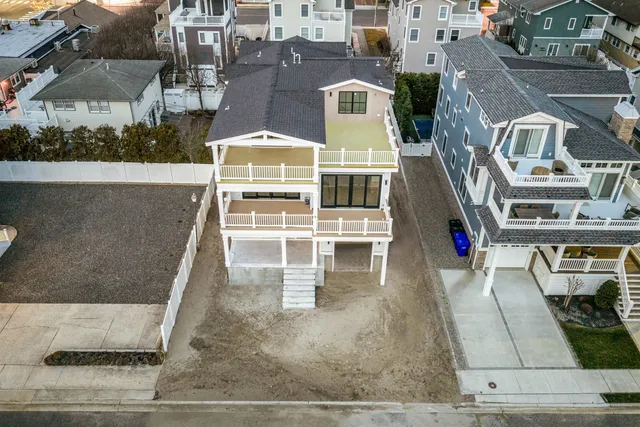 an aerial view of a large building