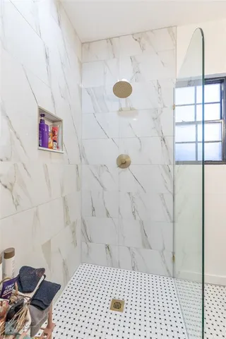 a bathroom with a shower