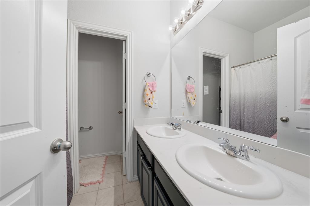 4542 Kipling Avenue Aubrey, TX 76227 - Photo 23 of 34 a bathroom with a sink and a mirror