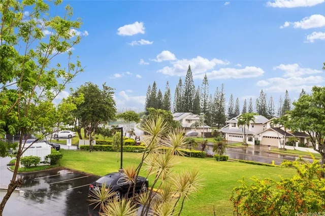 a view of a swimming pool and outdoor space