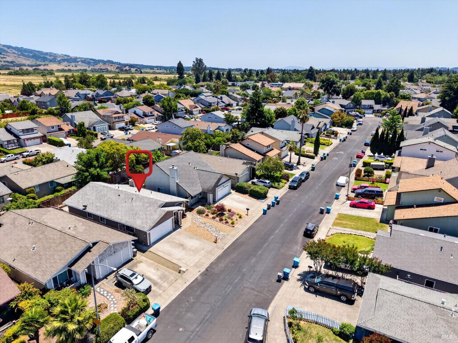 4526 Hillview Court Rohnert Park, CA 94928 - Photo 28 of 28 an aerial view of a city with lots of residential buildings ocean and mountain view in back