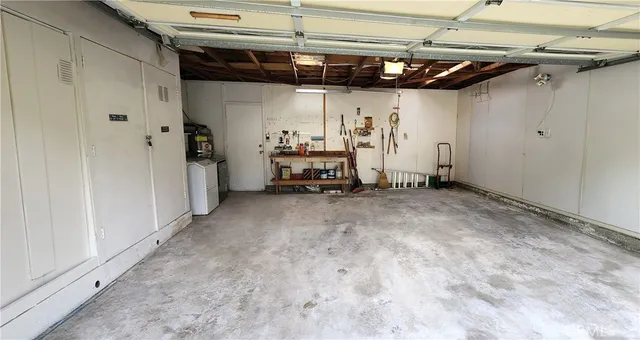 a view of a room with racks