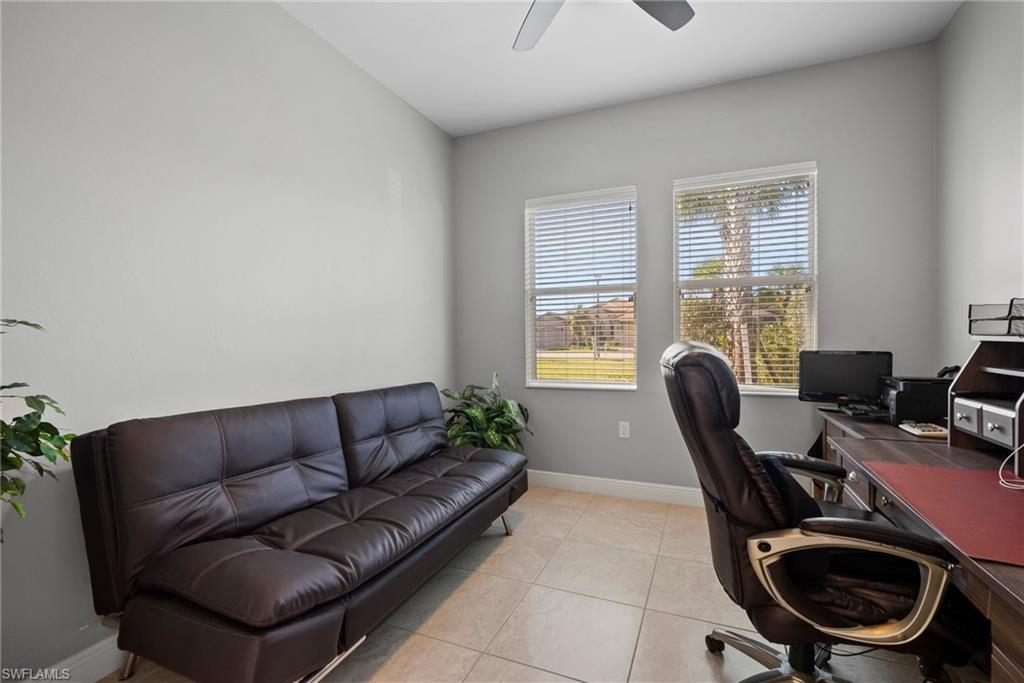 11404 Arezzo Way Fort Myers, FL 33913 - Photo 20 of 36 Tiled office space featuring ceiling fan