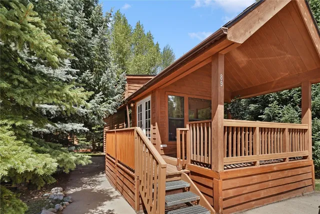 a view of balcony with deck and wooden floor