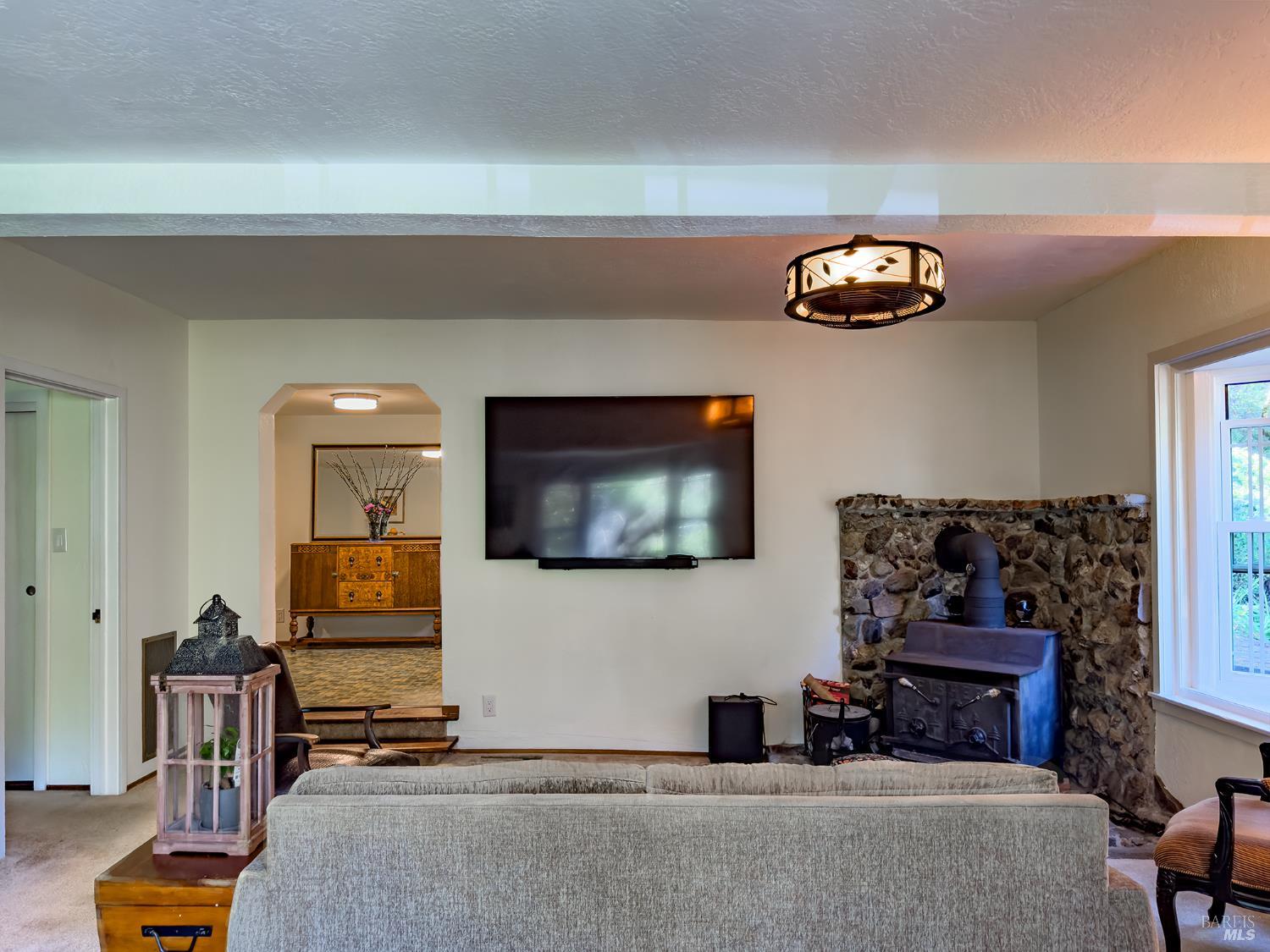 5845 Austin Creek Road Cazadero, CA 95421 - Photo 14 of 26 a living room with furniture and a flat screen tv