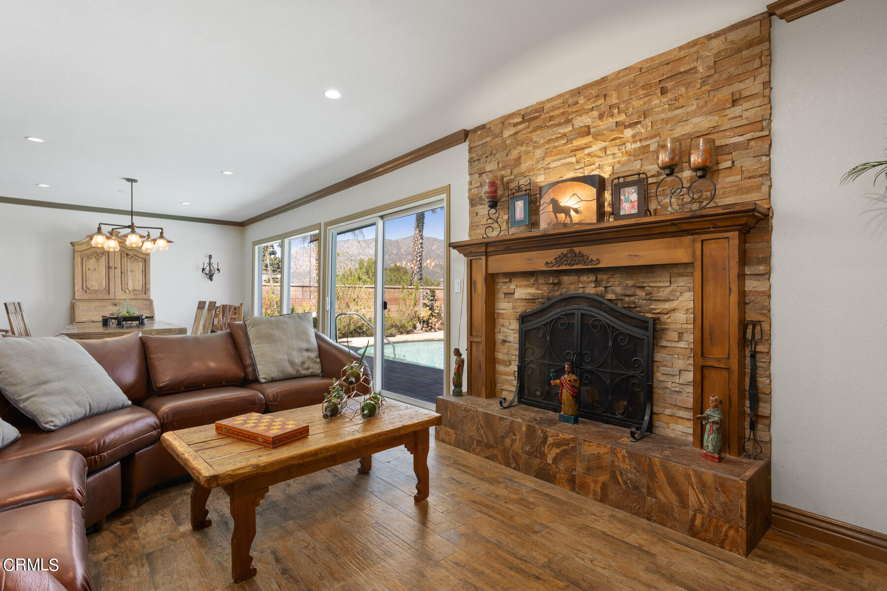 9400 Crystal View Drive Tujunga, CA 91042 - Photo 18 of 67 a living room with furniture and a fireplace