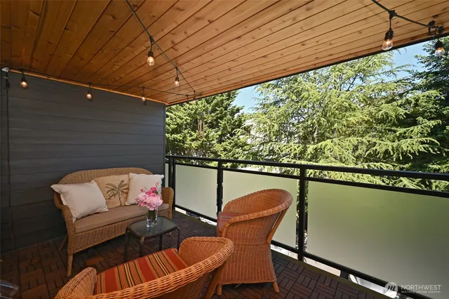 a view of a chairs in a balcony