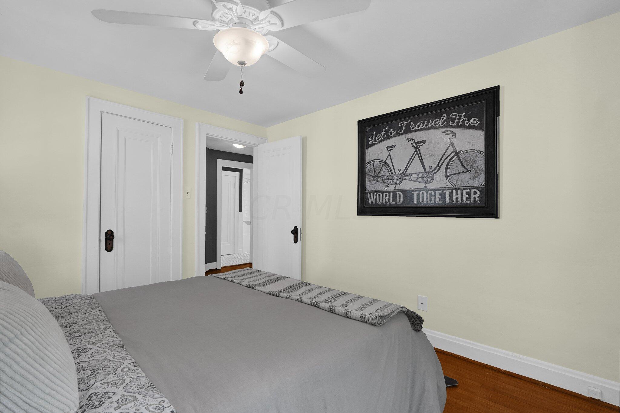 461 Arden Road Columbus, OH 43214 - Photo 20 of 42 Primary bedroom with ample room for your furnishings hardwood flooring, overhead lighting, and neutral decor!