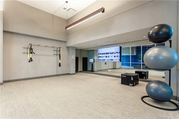 a view of a livingroom with furniture