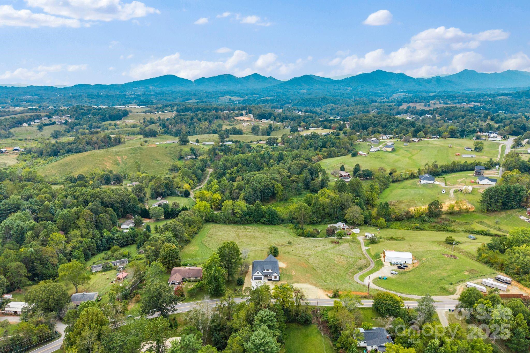 1148 Alexander Road Leicester, NC 28748 - Photo 44 of 47 an aerial view of lake residential houses with outdoor space and trees
