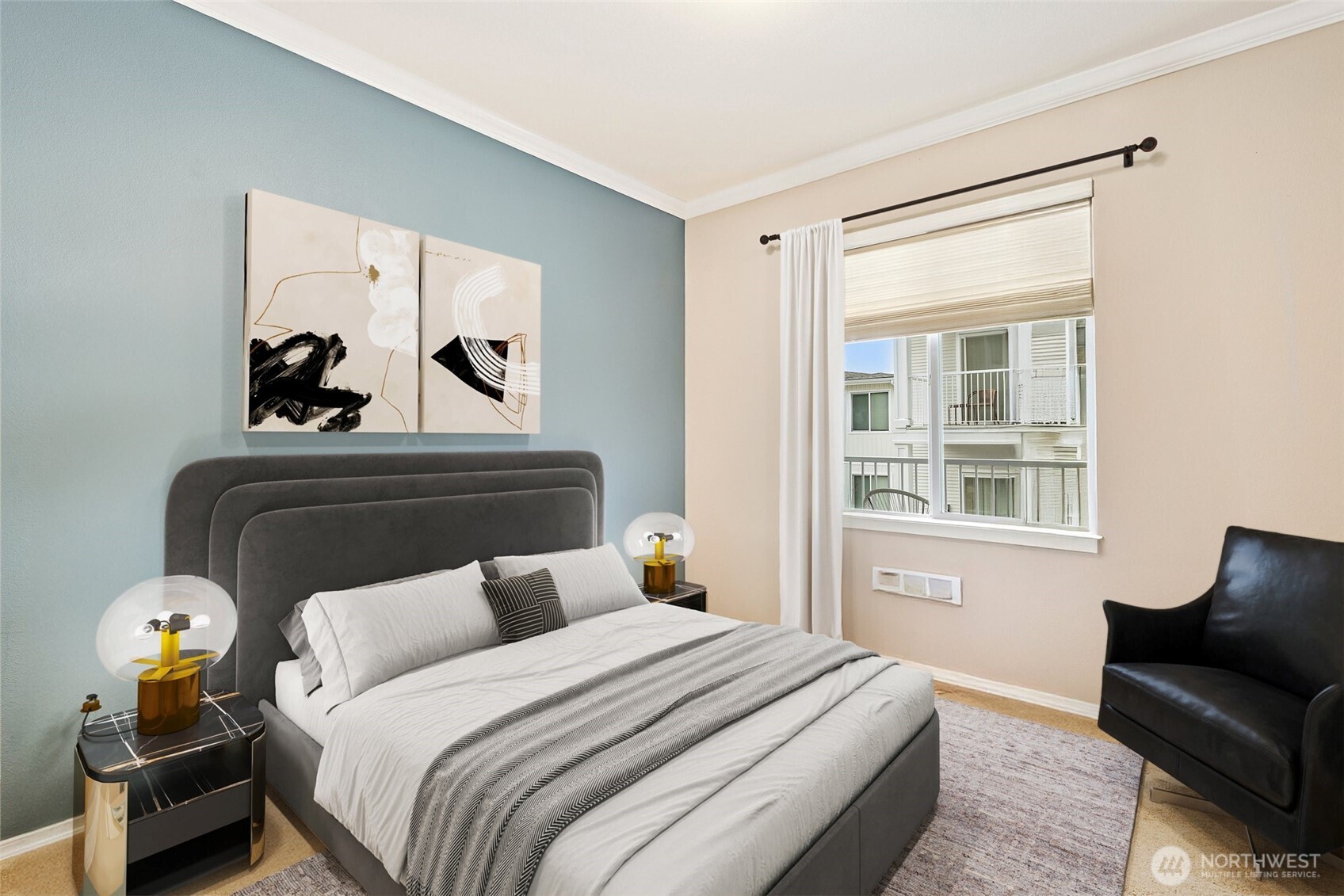 14915 38th Drive Southeast, Unit 2049 Bothell, WA 98012 - Photo 12 of 25 a bedroom with a bed and wooden floor