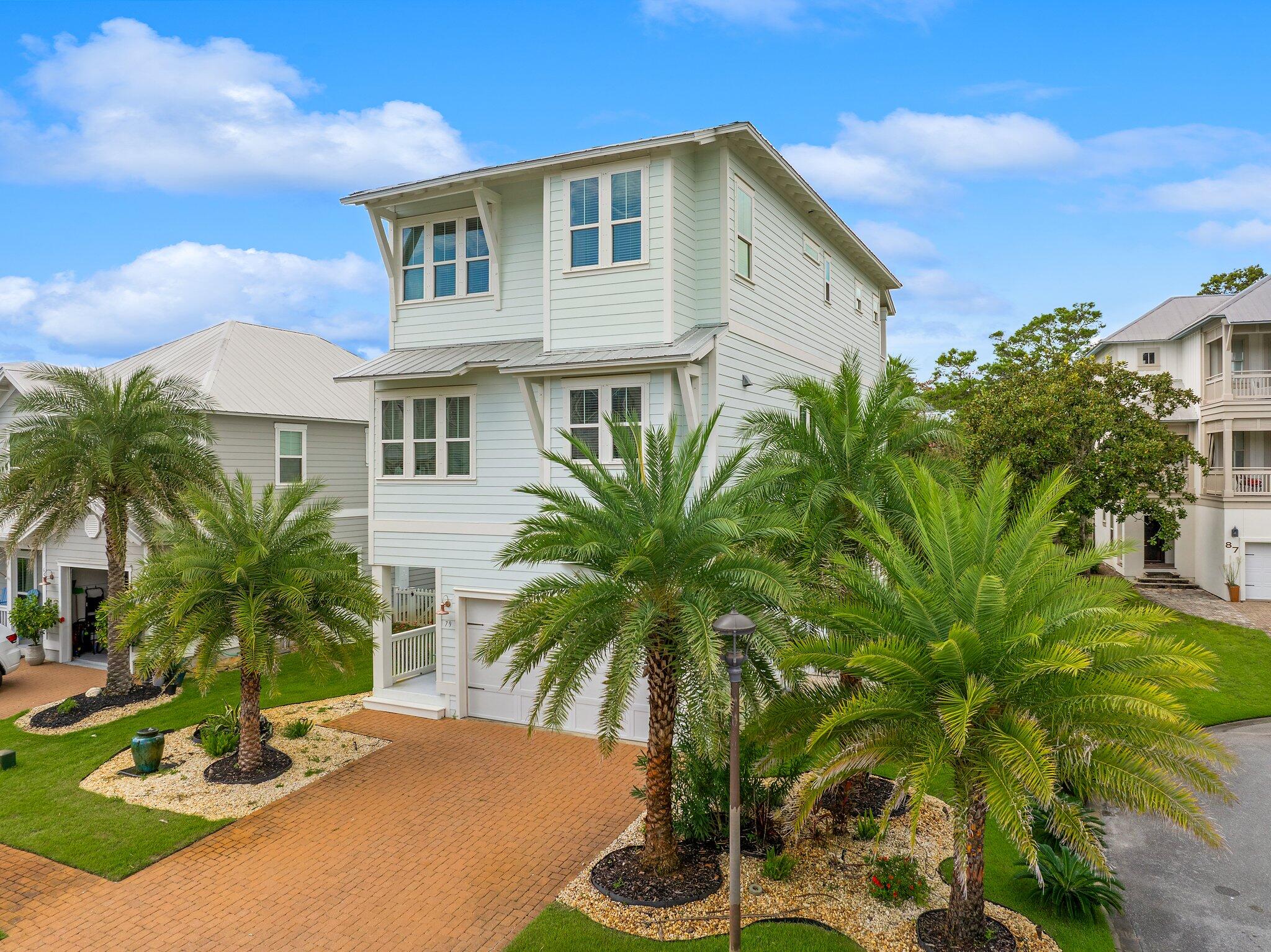 79 Grande Pointe Drive Inlet Beach, FL 32461 - Photo 6 of 47 a palm tree sitting in front of a house with a yard
