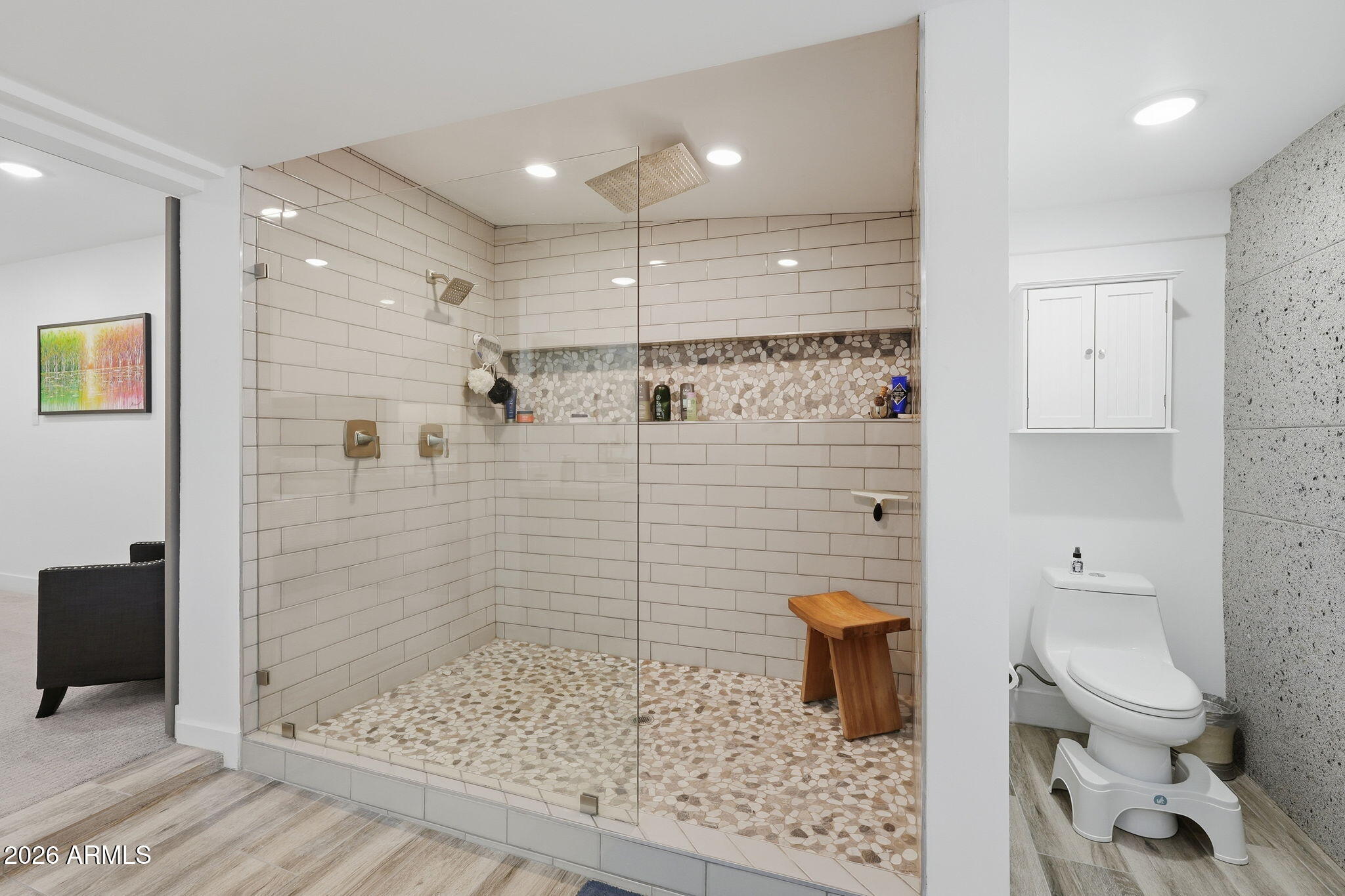 5149 North 34th Street Phoenix, AZ 85018 - Photo 33 of 70 a bathroom with a toilet and a shower