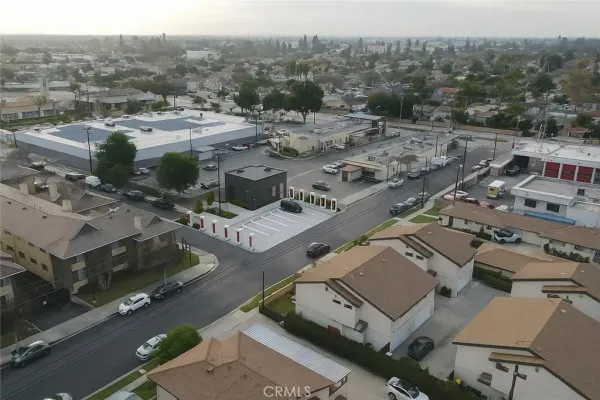 an aerial view of a city with lots of residential buildings