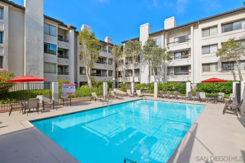 a view of pool with outdoor seating