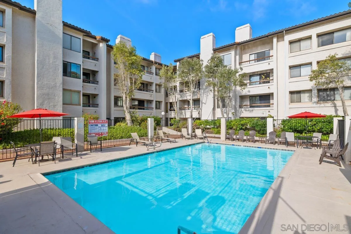 5605 Friars Road, Unit 308 San Diego, CA 92110 - Photo 25 of 39 a view of pool with outdoor seating