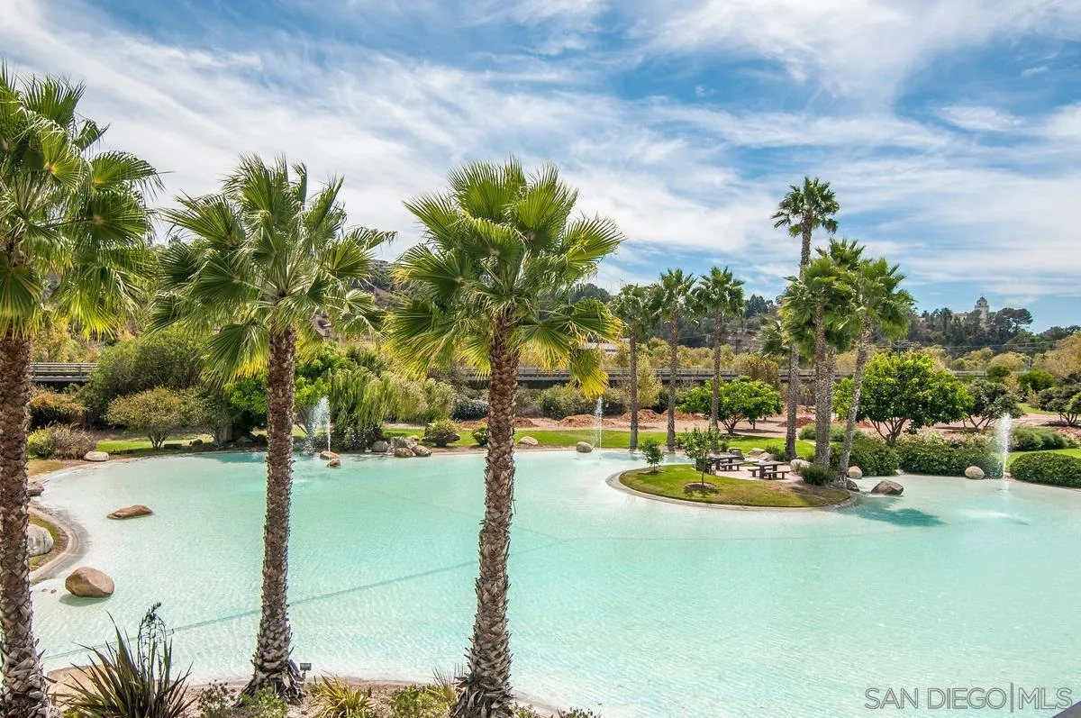 5605 Friars Road, Unit 308 San Diego, CA 92110 - Photo 29 of 39 a view of a lake with houses