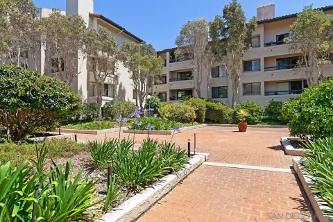 a view of a building with garden