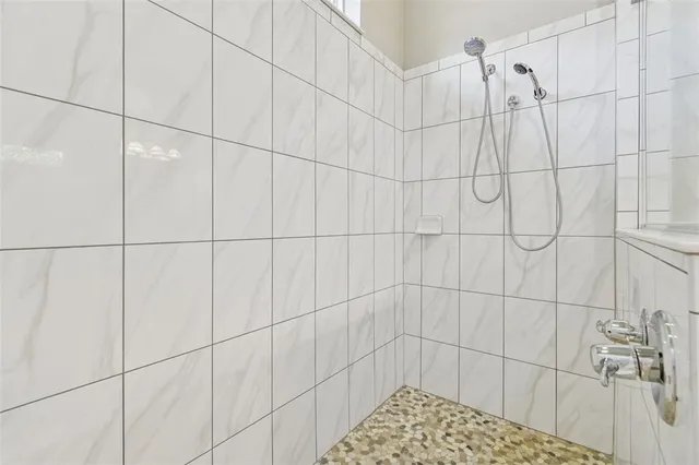 a bathroom with a shower