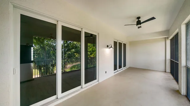 a view of a room with a window