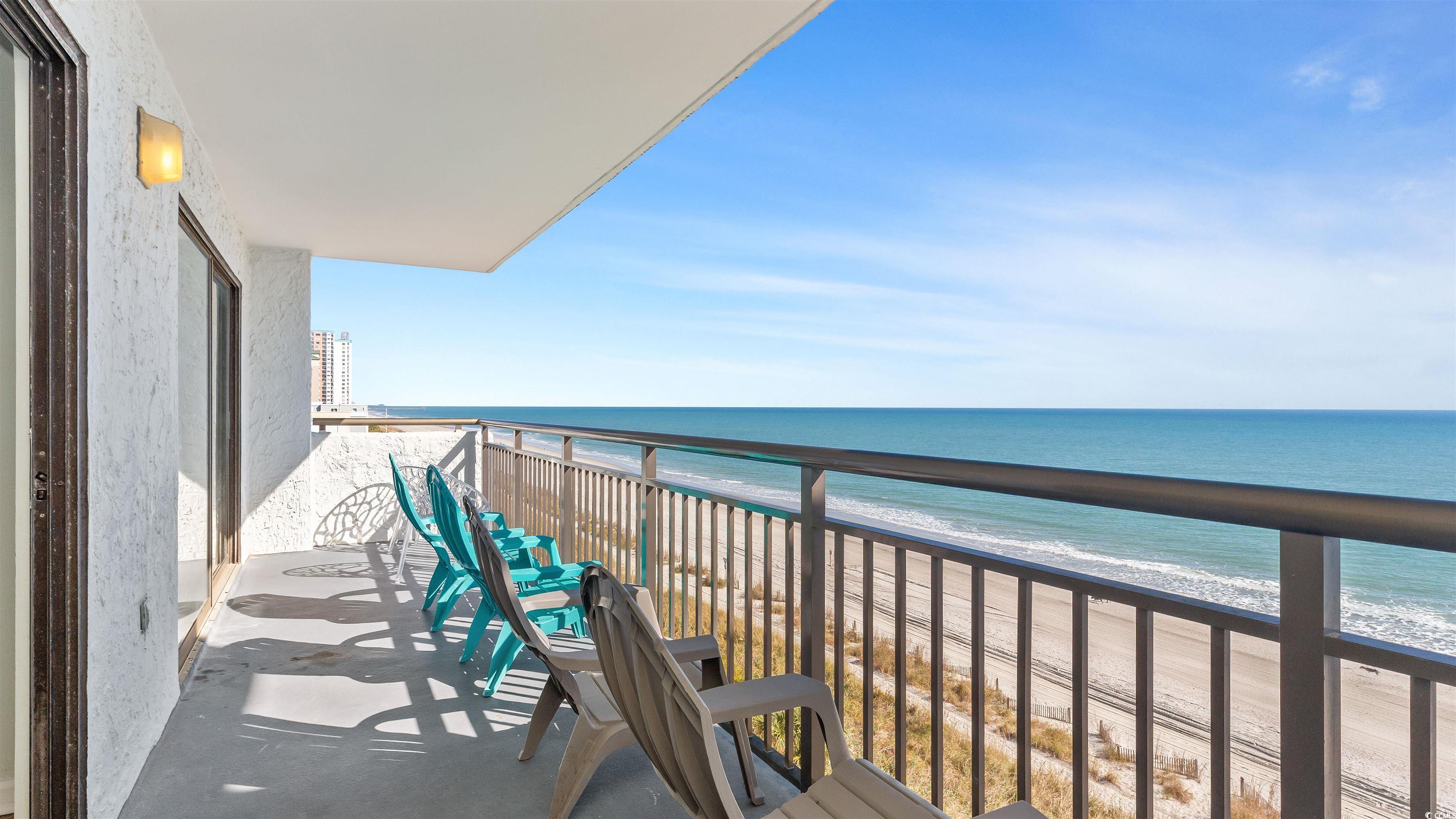 2001 South Ocean Boulevard, Unit 603 Myrtle Beach, SC 29577 - Photo 6 of 33 Balcony featuring view of water and beach