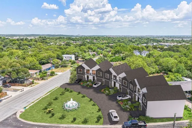 an aerial view of a house