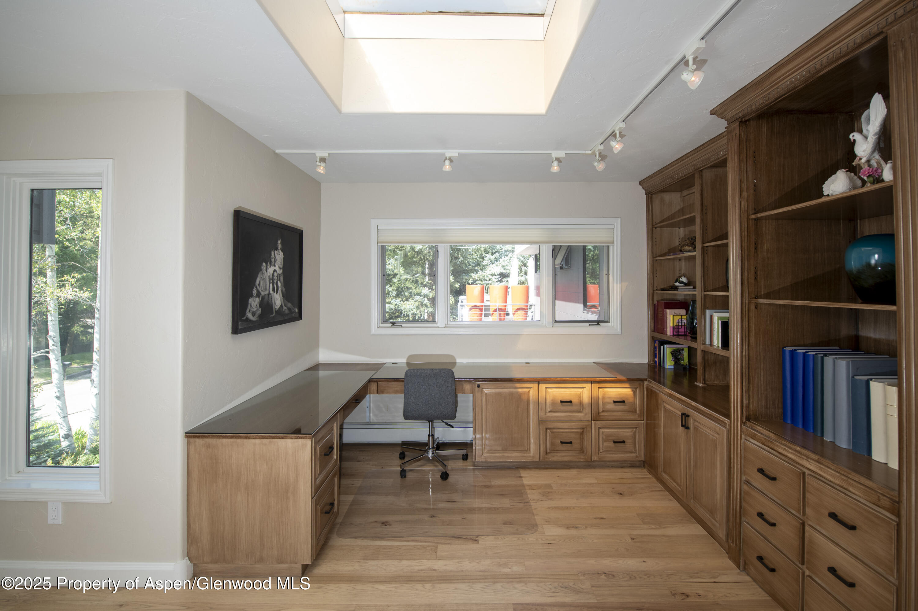 1417 Sierra Vista Drive Aspen, CO 81611 - Photo 12 of 37 a living room with lots of furniture and a book shelf