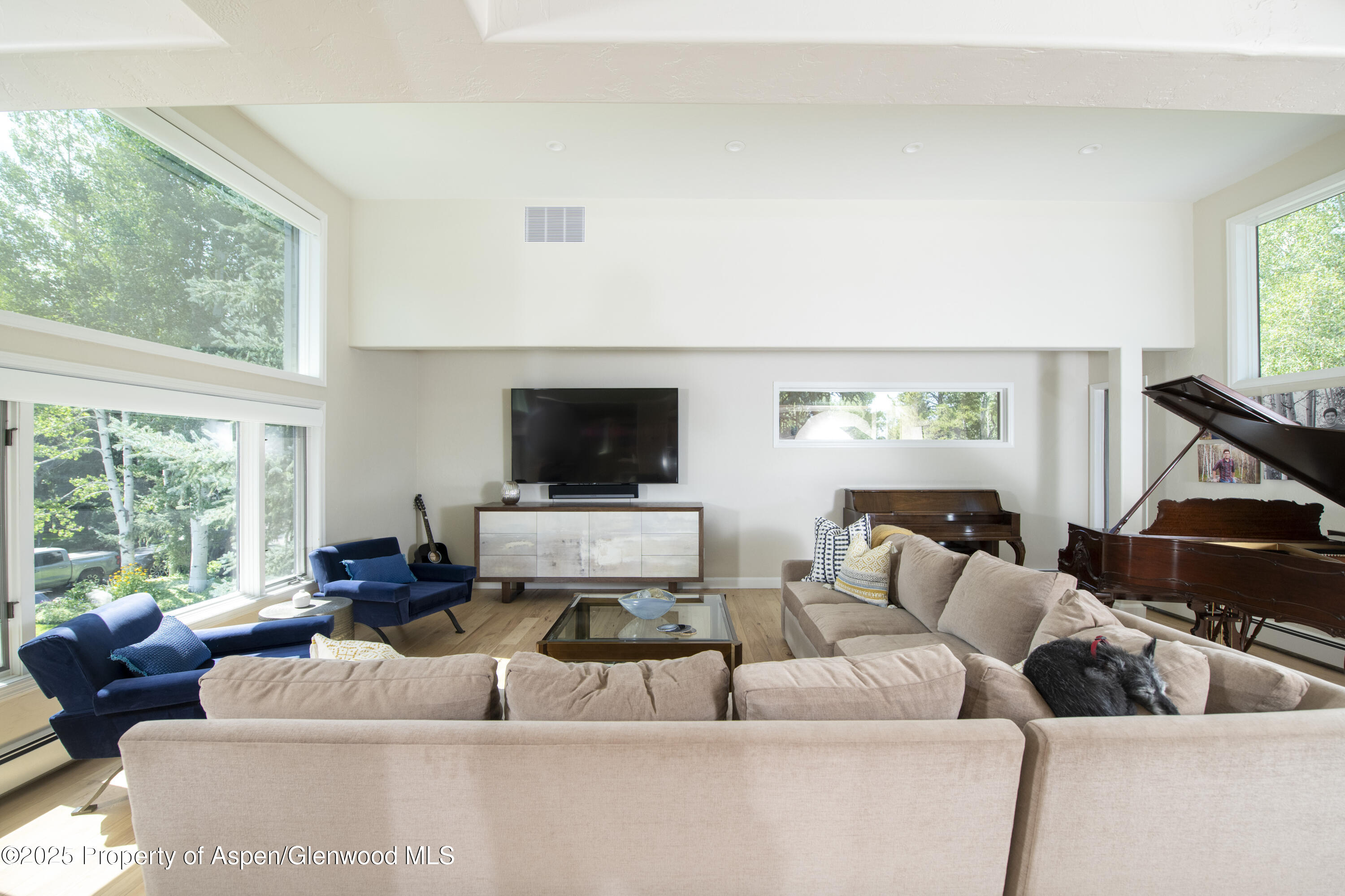 1417 Sierra Vista Drive Aspen, CO 81611 - Photo 6 of 37 a living room with furniture and a flat screen tv