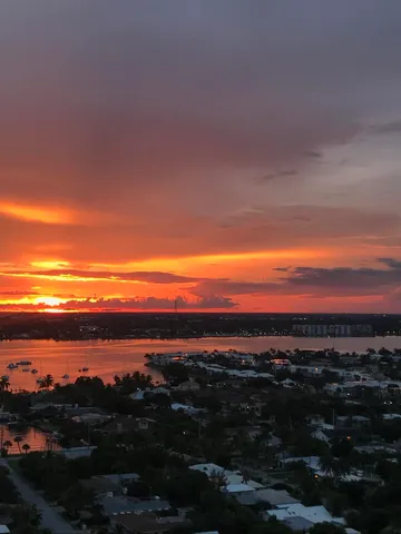 a view of city and ocean