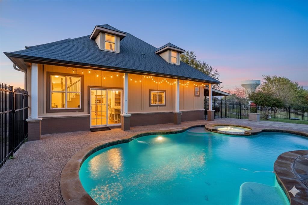 253 Bayne Road Haslet, TX 76052 - Photo 32 of 40 a view of a house with swimming pool and porch