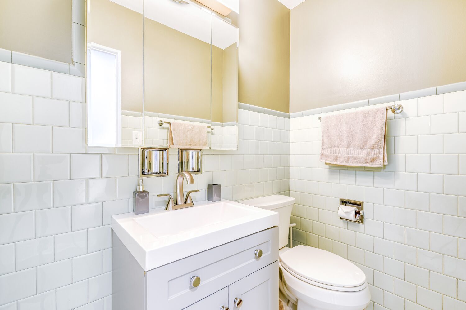 3643 West 113th Street Chicago, IL 60655 - Photo 9 of 19 a bathroom with a sink a toilet and a mirror