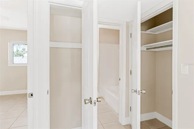 an empty room with a window